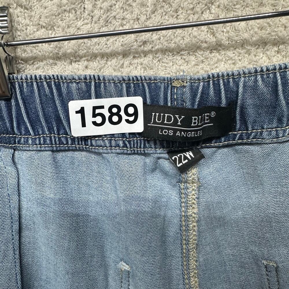 Judy Blue Women’s 22W Blue Denim Drawstring Jogger Jeans Elastic Waist - Picture 3 of 9
